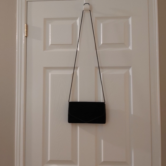 Vintage 90s black velours clutch/handbag - Picture 5 of 5